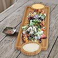 RNAZLIS Wooden Platter Rectangular Shape Serving Tray With Handle |Appetizer Plate | Snacks Serving Platter -39 X 14 Cm