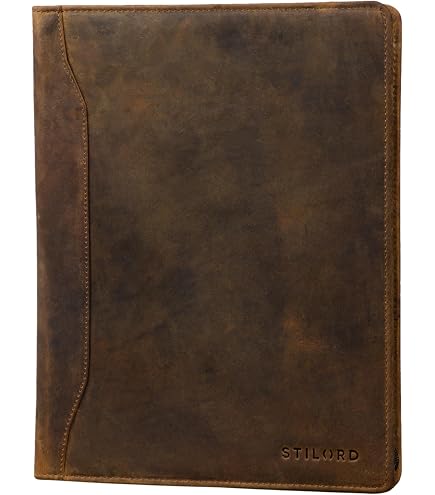 Portfolio Cuir A4 Time Resistance - Porte-documents Professionnel - Cuir Pleine Fleur Fait Main - Marron