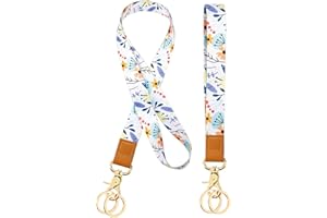 HINSLY Smycz na klucze na nadgarstek, smycz na klucze, smycz na klucze, 2 sztuki z 4 brelokami, smycz na klucze, smycz na nadgarstek, breloczek do kluczy dla kobiet, kluczy samochodowych