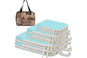 SWIHELP Opakowanie Kompresyjne 7 szt. Kostek do Bagażu Podręcznego Torby Podróżne z Możliwością Rozbudowy Niezbędne do Walizek Zestaw Toreb Podróżnych z Organizerem do Bagażu