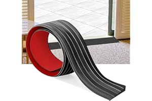 LEFUNOM Rampas para umbrales de Puertas Rampas de Goma Autoadhesivas para umbrales de Puertas, aptas para sillas de Ruedas, Robots aspiradores, Scooters y cochecitos (Negro, 7,5cm X 1,5cm X2m)