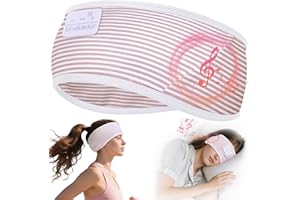 LC-dolida Bandeau Écouteurs de Sommeil Bluetooth V5.4, Casque Audio Bandeau sans Fil, Bandeau Audio Sommeil de 15 Heures de Lecture, Bandeau de Sommeil Léger avec Stéréo HiFi