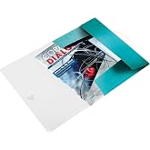Leitz 45990051 WOW A4 İnce Lastikli 3 Katlı Dosya, Metalik Buz Mavisi, 150 Sayfa Kapasiteli