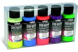 Vallejo : Premium Airbrush Paint : Set of 5 : Fluorescent Colours