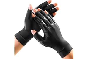 FREETOO Support Arthritis Gloves Women Men, Fingerless Compression Gloves with Grip for Sleeping Work, Orthopedic Hand and Finger Support Gloves for Carpal Tunnel, Swelling, Rheumatism, Tendinitis