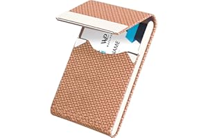 Waylipun Visitenkartenetui, Professioneller Kartenhalter für Visitenkarten zur schonenden Aufbewahrung Ihrer Karten, PU Leder Visitenkartenetui mit Magnetverschluss für Büro Herren Damen - Braun