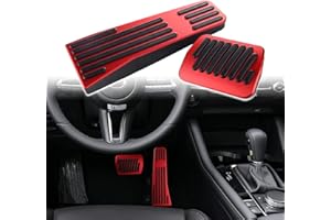ANFOKAS Compatible con Mazda 3 CX-30 MX-30 CX-50 CX-90 Accesorios deportivos antideslizantes para el interior del coche, almohadillas para pedal de acelerador de gas, color rojo