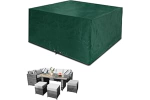 Funshot Outdoor Furniture Covers, Cube Garden Furniture Set Covers Waterproof, PatioTable Cover Waterproof Covers for Outdoor Table and Chairs, Rattan Garden Furniture Covers, Green, 200x200x90 cm