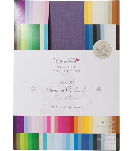 Docrafts Pepermania Bastelpapier – 48 Blätter A4, Bunt, 160 G/m²