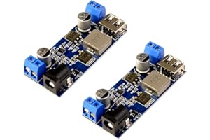 LAOMAO DC-DC Step Down Converter 9-36 V do 5 V 5 A przetwornica napięcia Buck Converter z USB Dual Output zasilacz sieciowy Power Module do szybkiego ładowania telefonu (2 sztuki)