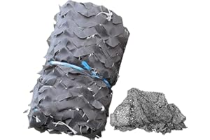 JOLAN Malla De Camuflaje Reforzada Militar, Red De Sombra para Exteriores, para Terrazas De Pérgolas De Jardín, Protección Solar, Decoración, Redes De Camuflaje De Caza, Gris,Grey-4x4m(13.1 * 13.1ft)