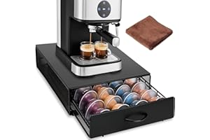 JOYBOY Cassetto Porta Cialde,Cassetto Porta Cialde Caffè,Drawer Storage Contenitore Organizer,Cassetto Porta Capsule Compatibile con Vertuoline(Capacità 40 Cialde)