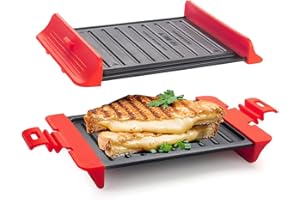 SOFOFUX Microwave Toastie Maker and Grill, Dishwasher Safe Kitchen Cooking Tools with Non-Stick Pans & Silicone Clips, Perfect for Toasties, Sandwich, Paninis, Sausage, Bacon, Chicken Wings and more