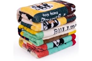 Flying Paws Dog Blankets,3 PCS Soft Pet Blanket Washable Puppy Flannel Blankets,French Bulldog Pattern Dogs & Cats Blankets,L 80×100 cm Fluffy Blanket