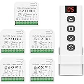 DieseRC 5-teiliges kabelloses Smart-Rollladen-Steuerungsmodul mit 1-teiliger RF-Fernbedienung, WIFI-Steuerung, kompatibel mit