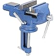 BROLEO Bench Vise Table, Heavy Duty Table Vise Clamp, 80mm Jaw High Hardness Universal Table Vise Tilts Rotate 360° Universal Work Home Vise Clamp Home Vice for Woodworking