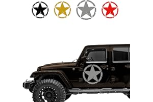 Autodomy Autocollant Voiture 4x4 Off Road Étoiles Militaire Détruit US Army 2 Unités | Decoration Voiture | Stickers Etoile Différentes Tailles 10 cm 15 cm 20 cm 25 cm (Argent, 15 cm)