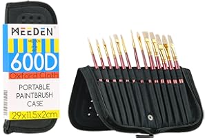 MEEDEN Pinseltasche, Pinselhalter with 12 Slots, Malerei Pinsel Tasche, 600D Oxford-Gewebe, Wasserdicht, Tragbar-29 X 11.5cm(Keine Bürste)