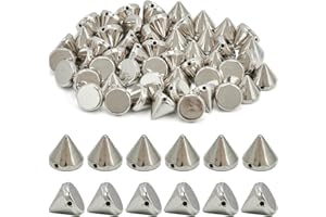 GORGECRAFT 440pz Perline A Cono Spuntone Borchie A Spuntone in Plastica ABS Perline A Spuntone A Cono Piccole con Retro Piatto Punk Fai da Te Decorazione Rivetti Perline A Cono Stoffa Borsa in Pelle