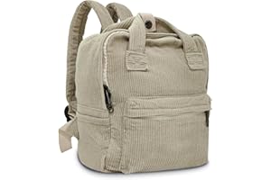 Boziee Klein Rucksack Damen Canvas/Cord Cityrucksack Rucksäcke Daypacks,Rucksackhandtaschen Kinderrucksäcke für Schule Travel Arbeit Damen Mädchen Teenager Unisex small size