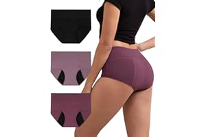 Innersy Majtki menstruacyjne dla kobiet, średniej wielkości, można prać, majtki menstruacyjne, lekki przepływ, zestaw 3 szt