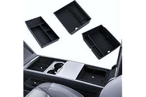 ‎LANTU LANTU 3 Pcs Zubehör für Tesla Model Y 2025 Juniper Mittelkonsole Organizer, Silikon Organizer Tray und Armlehne Aufbewahrungsbox (Beflockung)