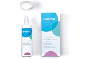 SENSOVIS Baño ocular para ojos secos, irritados o con alergia | Lavaojos portatil de gotas de lágrimas artificiales con suero fisiológico y ácido hialurónico | Colirio bañera ocular oftálmico | 100ml