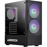 Montech X2 PLUS Siyah mATX/Y&uuml;ksek Hava Akışı, Mesh &Ouml;n Panel, Tam Cam Yan Panel, &Ouml;nceden Takılmış 2 x 140 mm, 1 x 120 mm ARGB 