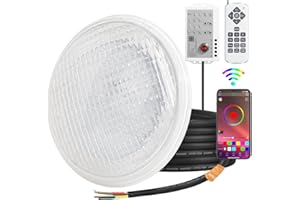 Monsing LED Schwimmbadleuchten PAR56 54W LED Poolbeleuchtung Einhänge Unterwasser ersatz 400W Halogen Scheinwerfer DC/AC 12V RGB Farbe
