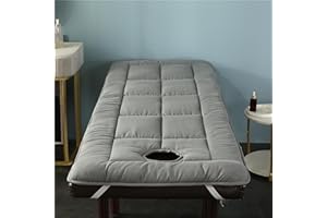 Highdi Matelas de Lit de Beauté avec Trou pour Le Visage, Pliable Doux Conforts Matelas Salon de Beauté à Tête Carrée pour Spa, Table de Massage, Lit de Massage (60x180cm,Gris)