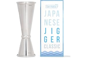 barmate Japanese Jigger, Messbecher aus Edelstahl mit Innen-Skala, max. 60ml/30ml, hochwertiges Bar-Zubehör für den perfekten Cocktail