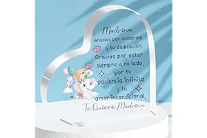 FCZIVA Madrina Corazón Acrílico Placa Adornos Mujeres Día Madre Regalos Escritorio Letrero Elefante Personalizado Navidad Decoración Hogar Madrina Cumpleaños Jubilación Gracias Apreciar Recuerdo