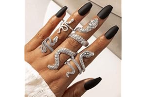 Clataly Vintage serpent ouvert bague cristal croix index bague Pintail bague femme et fille bijoux cadeau (Argent)