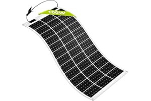 Newpowa 100 W Solar Panel Flexible Monocrystalline Solar Cells with Higher Efficiency IP68 Waterproof Perfect for House Roofs