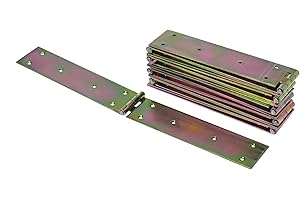 Aqbau® 10er Set Kistenband Scharnier 50 x 400mm aus feuerverzinkt, Schwerlastscharnier, Tischbänder, Gerollte scharniere klappbar, Möbelscharniere, Kistenscharnier, Robuste Türscharnier