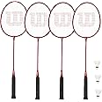 Wilson 2 & 4 Player Badminton Sets all inc Shuttles (Red Tour 4 Player)
