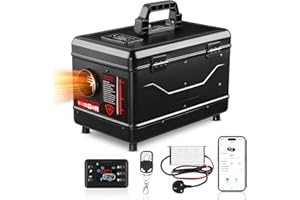 GEARLASSO 8KW Toolbox Diesel Heater 12V 24V AC 220V, Portable All-in-One Air Parking Heater with APP & Remote, LCD – Fast Heating for Caravan, Campervan, Motorhome, Garage, Boat & Truck