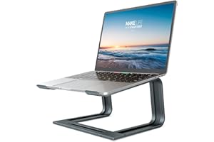 NULAXY Aluminium Laptop Ständer, Abnehmbarer Ergonomischer Laptopständer mit Wärmeableitung, Laptop Halterung Anti-Rutsch-Design Notebook Halter für alle Laptops 10-16 Zoll, Grau