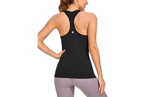 CRZ YOGA Women's Butterluxe Workout Vest Tops Racerback Gym Yoga Tank Tops Lightweight Sleeveless Breathable Sports Shirts