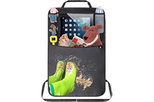 Termichy Protector del asiento para coche- Funda Trasera con Protección de Ruedas con Organizador Trasero- Protector de Asiento Trasero (A 1PC)