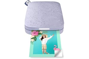 HP Zębatka przenośna 5 x 7,6 cm natychmiastowa drukarka zdjęć Lilac wydrukuj ZINK na papierze z cynkiem z urządzeń z systemem iOS i Android, Purple, Printer