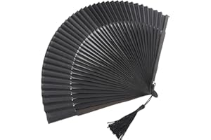 Socobeta - Ventaglio pieghevole in tessuto di seta, per feste, cosplay, anniversari, costumi, concerti, teatri, collezioni