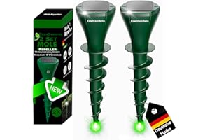 EdenGardens 2er Pack SOLAR MOLE Repeller Maulwurf Vertreiber bestes Mittel gegen Wühlmäuse & Maulwurf - Maulwurfschreck Maulwurf vertreiben