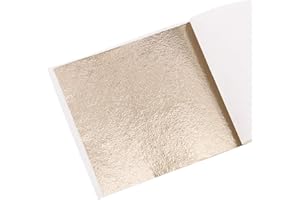 KINNO Gold Leaf Sheets,Gold Foil Leaf Sheets 100Sheets Antique Gold Leaf Gilding Sheets for Arts Crafts, Paintings, Nail Deco, Furniture, 8 x 8.5cm
