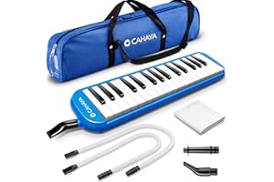 Melódica CAHAYA, Piano de Viento con 32 Teclas, Incluye Tubo de Soplado, Boquilla y Bolsa de Transporte (Azul)