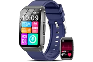 Marsyu Nouveau Bracelet Intelligent avec 𝐄𝐂𝐆/HRV/Appel Bluetooth,1,57" Fréquenc Cardiaque/Sommeil/Température/Moniteur Montre Intelligente,Tracker de Fitness avec SOS