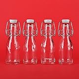 12 leere Glasflaschen a 100 ml mit kleine Bügelverschluss-Flasche mit Bügel Bügelflasche 0,1 liter l Drahtbügel-Flasche Schna