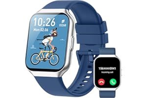 Hendari Smartwatch Herren Damen, 1,96 Zoll Touchscreen Smart Watch mit Telefonfunktion, 140+ Sportmodi Fitnessuhr IP68 Wasserdicht, Sportuhr mit Puls-Schlaf-Monitor Schrittzähler, Uhr für Android iOS