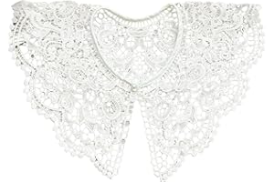 MONOJLY Falscher Kragen, Spitzenkragen, Damen, falscher Kragen, Schnürung, Stickerei, Kragen, Hanfu-Faux-Kragen, Abnehmbarer Kragen für Kleid