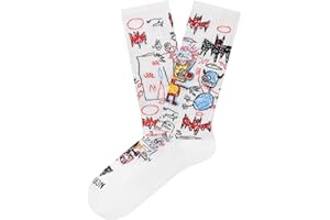 Jimmy Lion Calcetines con estampados de Basquiat, fabricados en algodón peinado de primera calidad. Talla 36-40 | 41-46 en media caña. ¡Camina con estilo!